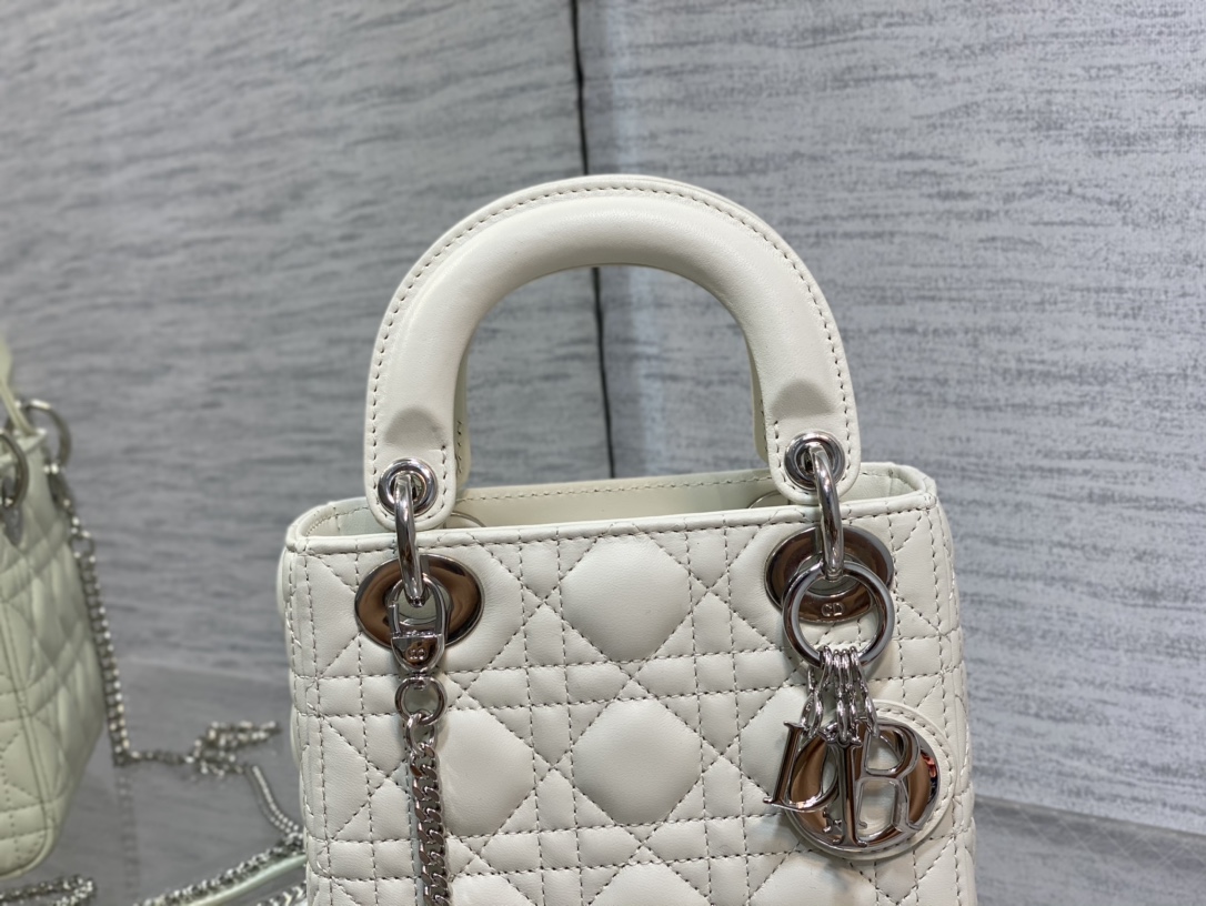 Mini Lady Dior Bag Latte Cannage Lambskin